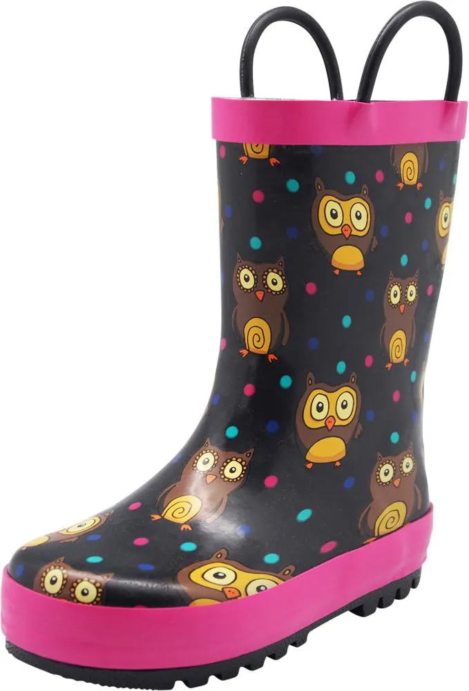 Norty Big Kids Boys Girls Waterproof Rubber Printed Rain Boots - 13 Patterns, 40145