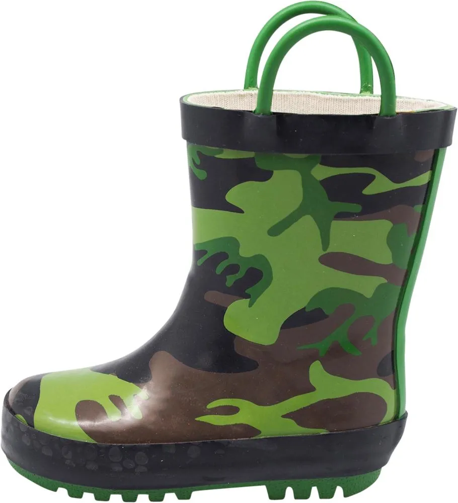 Norty Big Kids Boys Girls Waterproof Rubber Printed Rain Boots - 13 Patterns, 40145