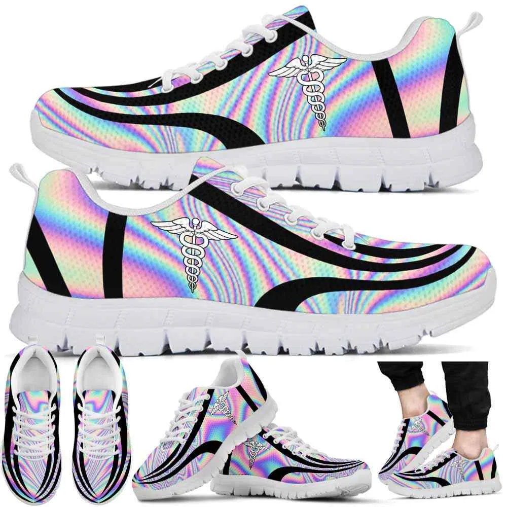 Nurse Sneaker, Nurse Sneakers Gym Running Shoes, Gift For Women And Men, Rainbow Color Gradient Shoes, Best Shoes For Nurses