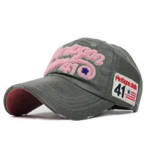 Pentagon Embroidered Patch Cotton Baseball Cap