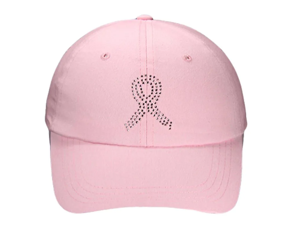 Pink Crystal Ribbon Baseball Hats