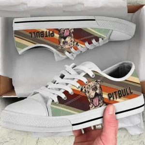 Pitbull Dog Low Top Shoes - Pitbull Lovers Canvas Sneaker, Dog Printed Shoes, Canvas Shoes For Men, Women