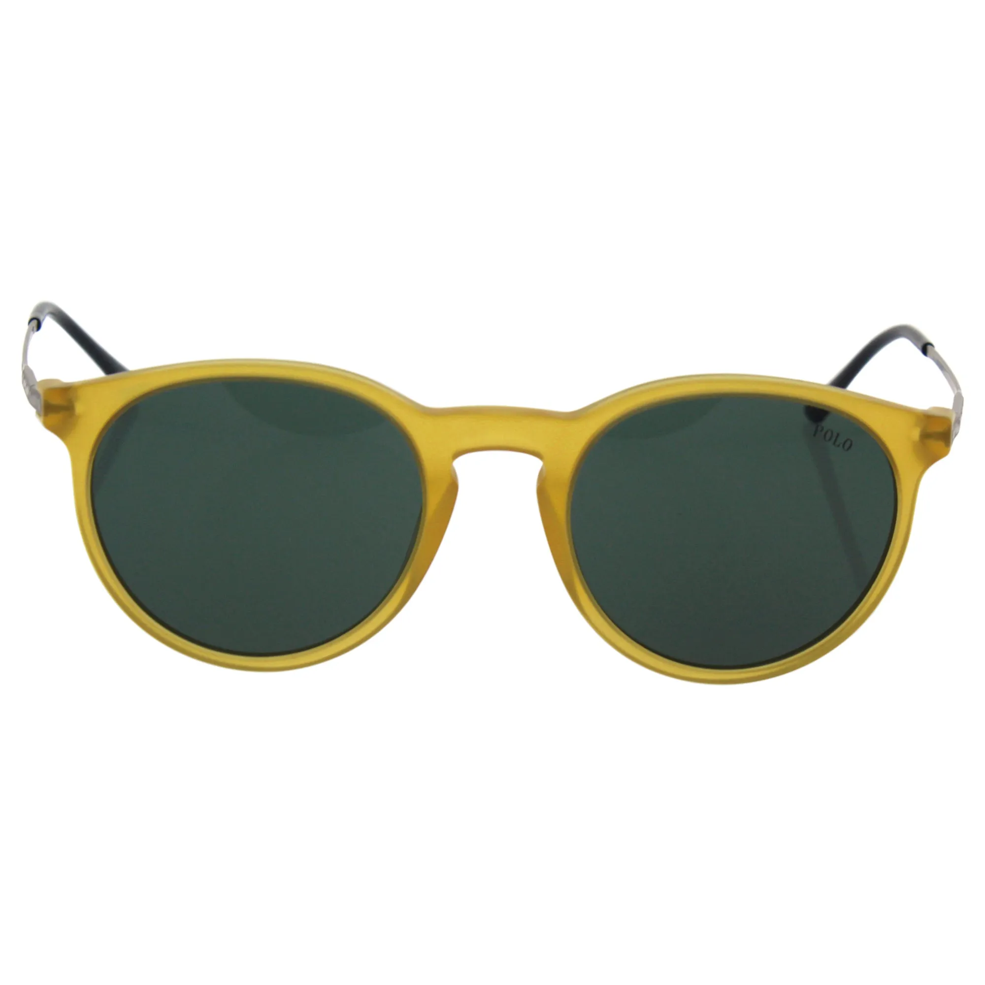 Polo Ralph Lauren Women's PH4096 Round Sunglasses, Matte Honey/Green, 50 mm