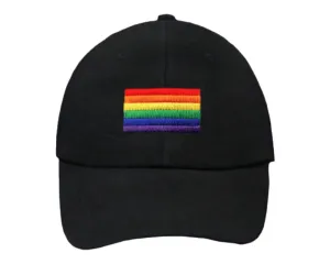 Rainbow Flag Baseball Hats in Black