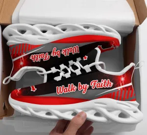 Red Jesus Walk By Faith Running Sneakers 3 Max Soul Shoes - Christian Shoes For Men And Women