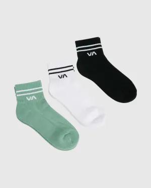 RVCA VA Mini Crew Sock 3 Pack - Green Haze