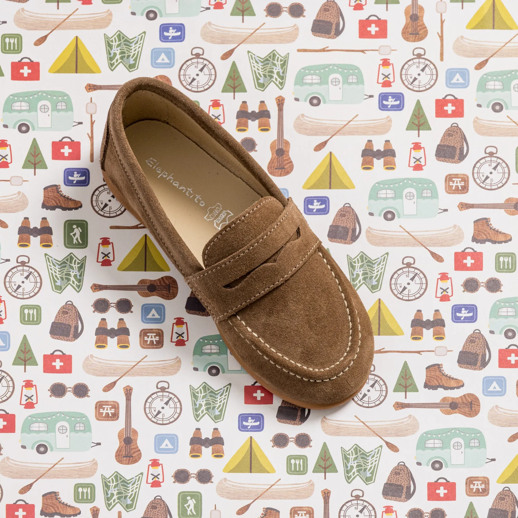 Suede Penny Loafer Toffee Brown