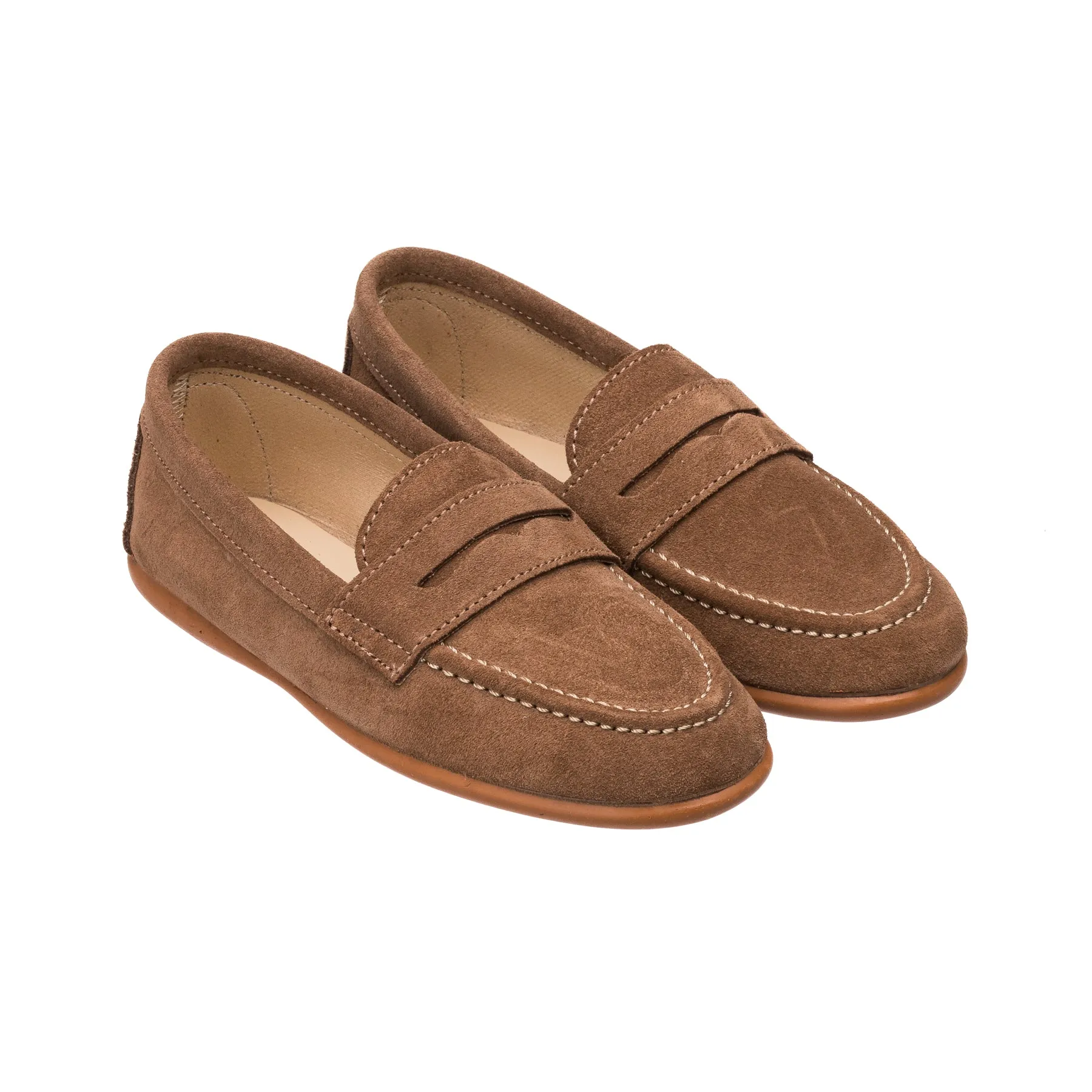 Suede Penny Loafer Toffee Brown