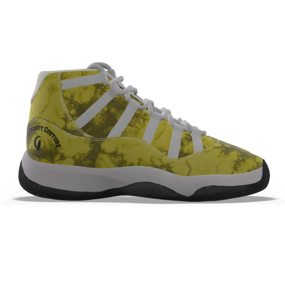 TIE DYE YLW Men's High Top Basketball Shoes