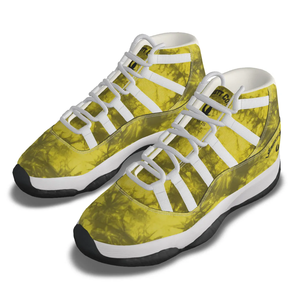 TIE DYE YLW Men's High Top Basketball Shoes