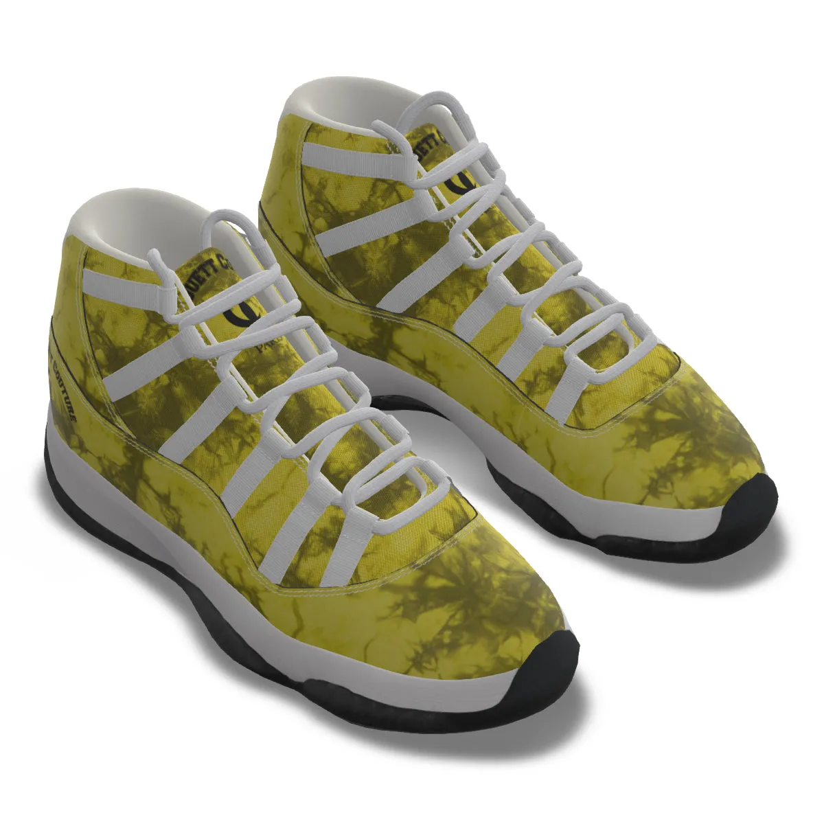 TIE DYE YLW Men's High Top Basketball Shoes